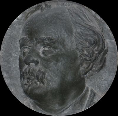 Portrait d'Alfred Dauvergne, bronze, v. 1885, Châteauroux, église Saint-André 