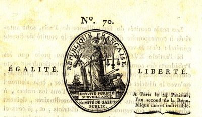 Timbre de la période révolutionnaire (Archives départementales de l'Indre, L 1570)